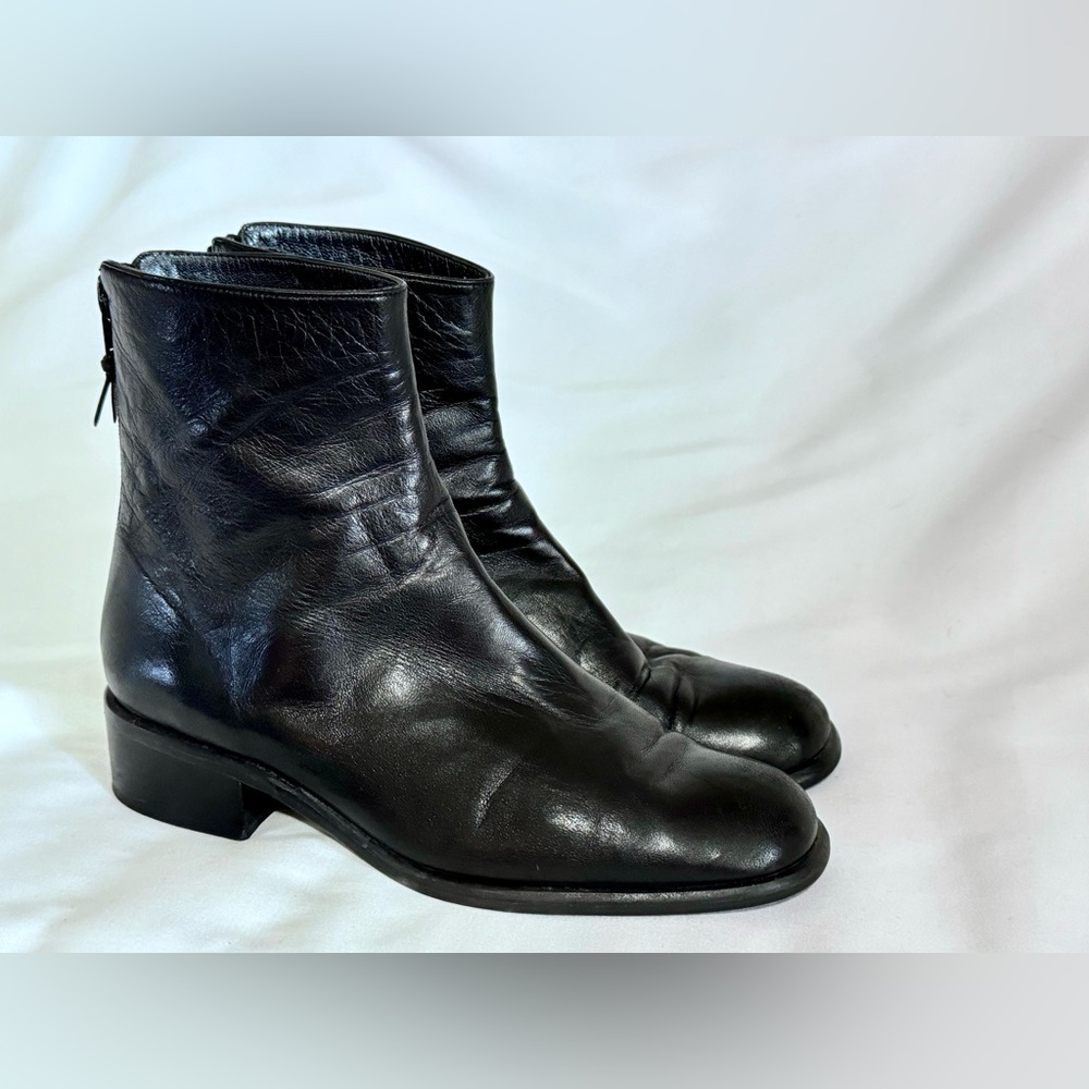 STUART WEITZMAN Soft Black Leather Vintage Ankle Boots Spain Women’s Size‎ 5